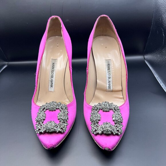 Manolo Blahnik Jewel Pumps 4” in pink. - Picture 2 of 13